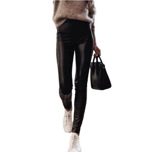 Wilfred Free Leggings Womens Medium Black Aritzia Daria Vegan Faux Leather M